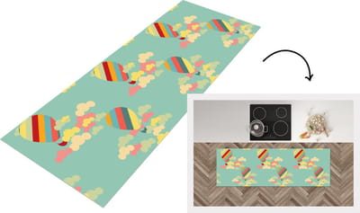 Keukenloper - Loper keuken - Luchtballon - Patronen - Baby - 150x50 cm - Keukenloper vinyl
