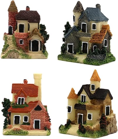 Miniatuur Huisje - Tuin Decoratie - Sprookjes Tuin - Hars Ambacht - 1 Stuk - Willekeurig