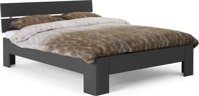 B Bright Fresh 450 Bed met Hoofdbord 90x220cm - Bedframe Antraciet - Eenpersoonsbedden - Instaphoogte: 45c