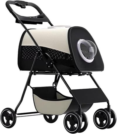 Kinderwagen voor Huisdieren - Hondenbuggy Kattenwagen - Reizen met Huisdieren - 3-in-1 Multifunctioneel - 65x52x94cm - Grijs
