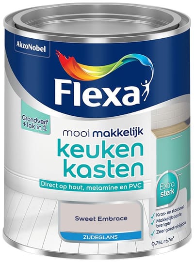 Flexa - Mooi Makkelijk Keukenkasten Zijdeglans - Sweet Embrace - Mengverf - 750 Ml