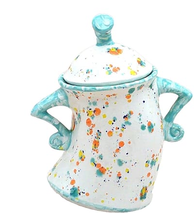 Ynkkvre - Keramische Potten Set - Retro Voorraadpotten - Voorraadpot - Met Luchtdichte Retro Deksels - delige Keukenpotten Set - Geschikt voor Thee Koffie & Kruiden - Gemakkelijk te Schonen - Blauw