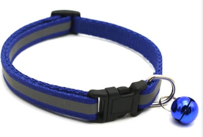 Kattenhalsband met belletje - Reflecterend - Verstelbaar - 19 / 32 cm - Kattenbandje - Halsband kat - Cat - Kitten - Katten halsband - Donker blauw