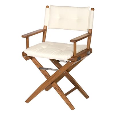 Regisseursstoel Teak DeLuxe met Crème kussenset