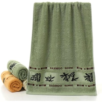 1/5/10 STuks Bamboe Badhanddoeken Set, Geborduurde Douchehanddoeken, Badkamercadeau, Luxe Handdoekhoes, Crème Wit, Groen, Koffie, 1pcs 34x74cm