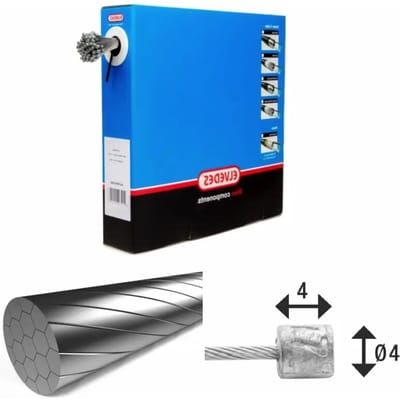 Transmissiekabels 1x19 roestvrijstalen draden Slick Ø1,1mm met N-kop Elvedes (x100)