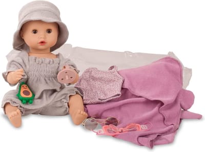 Götz babypop badpop incl zwembadje, badpak, zonnebril en duikbril 9delig 33cm