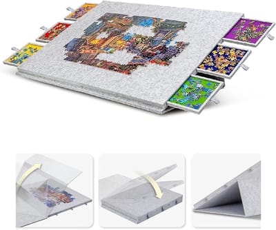 Puzzelbord - Decoupeertafel - Puzzels Maken - Instelbare Hoek - 2000 Stukjes - Zilver Grijs