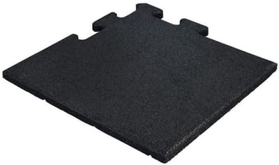 GOMbase - Rubber puzzeltegel met EPDM toplaag 25 mm - Zwart (RAL 9004) - Cfl-S1 - Hoekstuk