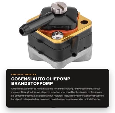Oliepomp Elektrisch - 12V Oliepomp - Handmatige Oliepomp - Metalen Constructie - Inclusief Pakking - Geschikt voor Evinrude 6pk/8pk/9.9pk/15pk - Brandstofpomp