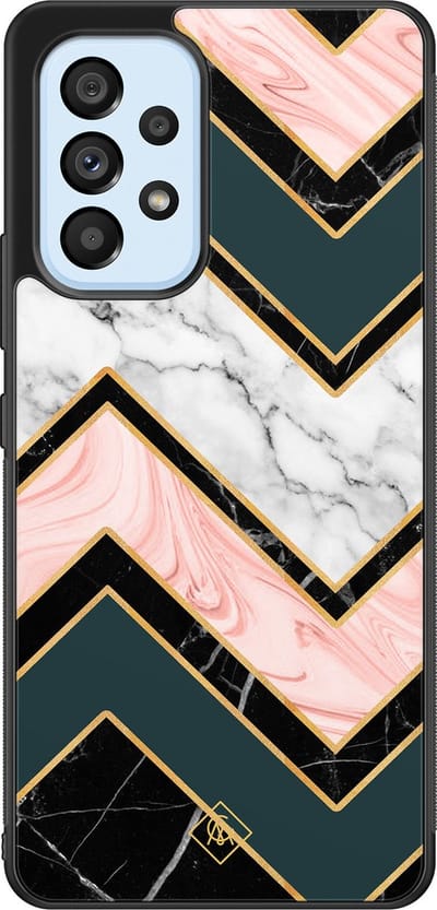 Casimoda® hoesje - Geschikt voor Samsung Galaxy A53 - Marmer Triangles - Zwart TPU Backcover - Marmer - Multi