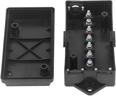 Dailygoody - Aanhangwagen Junction Box - 7-weg Connector - Duurzaam en Betrouwbaar - Voor voertuigen - Eenvoudig te installeren - Voor extra lampen en