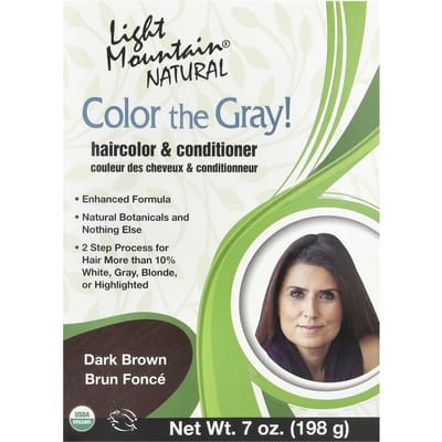 Kleur Grijs!, Natuurlijke Haarkleur & Conditioner, Donkerbruin, 198G(7 Oz) white