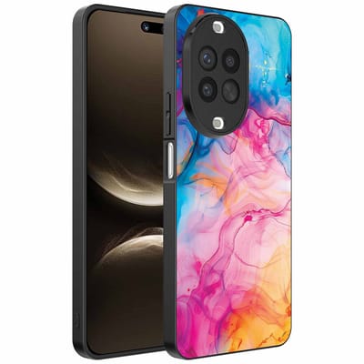 Geschikt voor Huawei Nova 14 Ultra Telefoonhoesje met Regenboog Acryl Marmer Opdruk - TPU Backcover Case Rainbow Acrylic Marble Design - Smartphonica geschikt voor Huawei Nova 14 Ultra