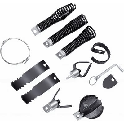 Ensemble d'accessoires pour furet de canalisation 6 lames Coupe-graisse et Déboucheur pour racines de canalisation Blocages de cheveux