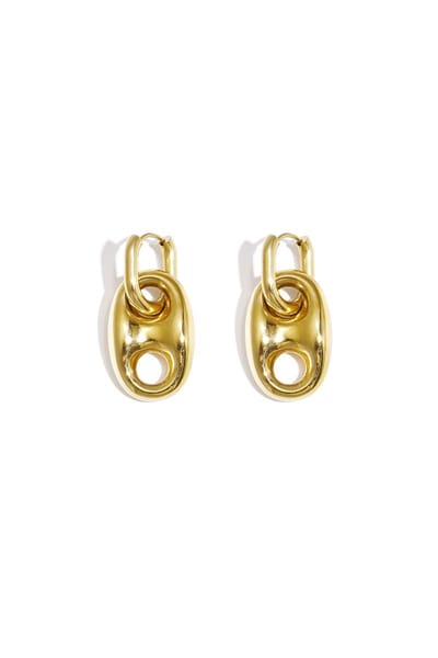 Oorbellen met knop detail