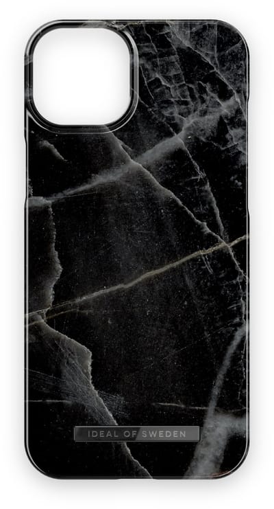 iDeal of Sweden Fashion Case iPhone 15 Plus Black Thunder Marble