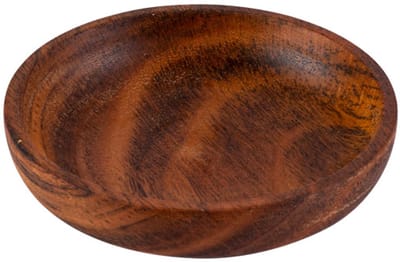 Pure Acacia Wood Aardewerk Schaaltje | Kommetje | Tapasschaaltje | Klein Schaaltje | Servies Schaaltje | Woonaccessoire - 2 Stuks - Ø laag 12x2.5 cm