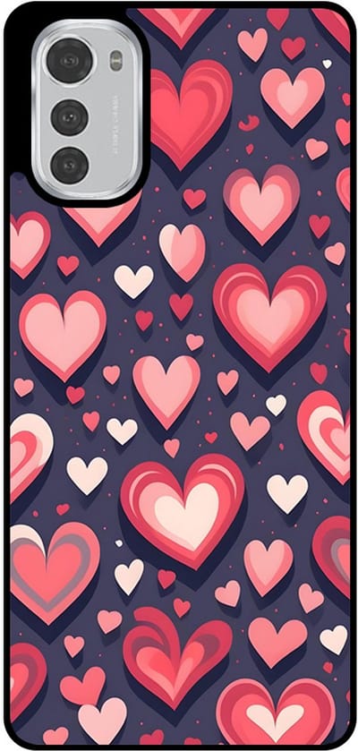 Smartphonica Telefoonhoesje Geschikt voor Motorola Moto E32 / E32s met Hartjes Opdruk - TPU Backcover Case With Heart Design geschikt voor Motorola Moto E32;Motorola Moto E32s