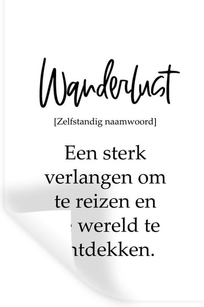 Muurstickers - Sticker Folie - Spreuken - Quotes - Een sterk verlangen om te reizen - Wanderlust - Reis - 20x30 cm - Plakfolie - Muurstickers Kinderkamer - Zelfklevend Behang - Zelfklevend behangpapier - Stickerfolie