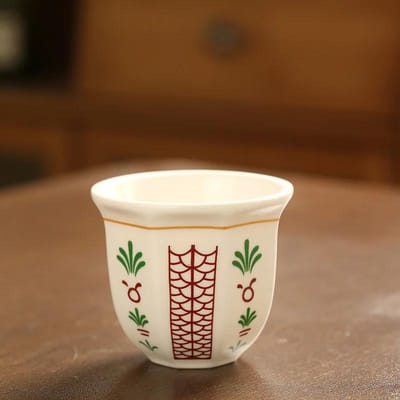 Guirlande de Tasses à Thé Tasse à Espresso à Main 180ml Tasse en Céramique pour Cappuccino beige