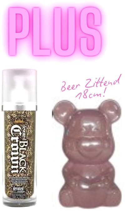 Devoted Creations Black Crown 210 ml plus Zittende Beer Roze