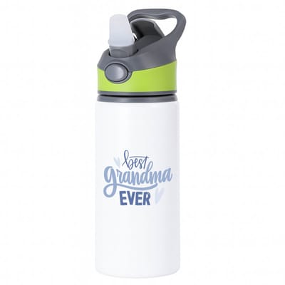 Hacebo® - Best grandma ever waterfles met rietje groen - Oma - oma mama - Moederdag - cadeau - verjaardag - Oma - water fles - 650ML