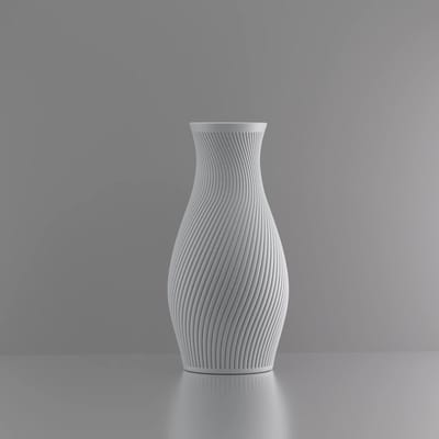 3d-gezellig Diana - Vaas - Grijs - Maat 40 cm - Kunststof - Modern - Bloemenvaas -100% gerecycled PLA (bioplastic)