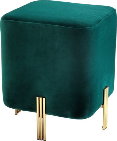 Eichholtz chique design stool voetenstoel Burnett Dark Green velvet met gouden poten