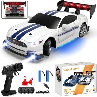 PolkaHome RC Drift Auto 1:24 – Afstandsbestuurbare RC Auto – 4WD – 2 Accu’s