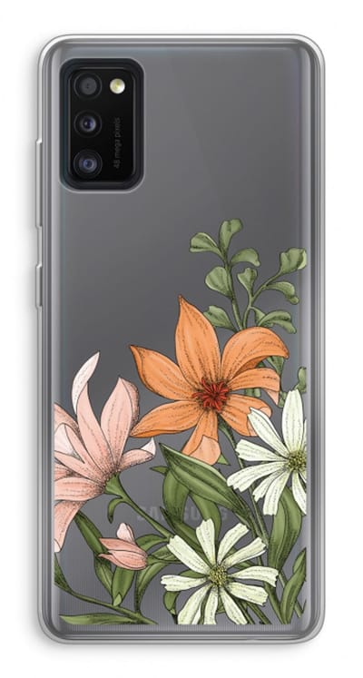 Case Company® - Hoesje geschikt voor Samsung Galaxy A41 hoesje - Floral bouquet - Soft Cover Telefoonhoesje - Bescherming aan alle Kanten en Schermrand