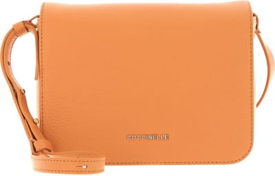 COCCINELLE Leren Schoudertas Lea Crossbody Bag Apricot Abrikoos