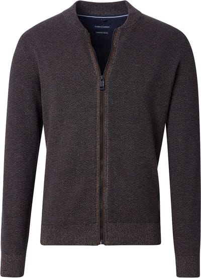 Casa Moda Klassiek Vest Met Rits Katoen 444302800-678 Bruin - XXL
