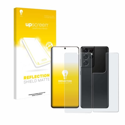 upscreen - Screenprotector voor Samsung Galaxy S21 Ultra 5G (Voor+Achter) - Folie Beschermfolie anti glare matte