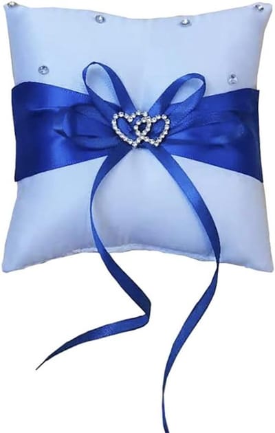 Bruidskussen Ring - Trouwaccessoire - Bruiloft Ceremonie - Romantisch Hart Design - 13x13cm - Wit