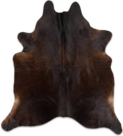 Koeienhuid Vloerkleed - Donkerbruin - 220 x 200 cm - Koeienkleed / Koeienvel / Dierenvel / Dierenhuid / Koehuid Tapijt - incl. 4 onderzetters