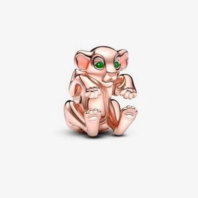 100% Koper Dumbo Luchtballon Bedel Kralen Geschikt Voor Pandora Originele Armband DIY Sieraden Maken beige