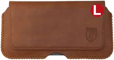Rosso Deluxe Broekriem Belt Case Hoesje Met Riemlus Echt Leer Large Bruin