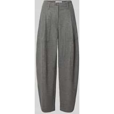 Regular fit barrel leg broek met mix van viscose en wol model 'October'