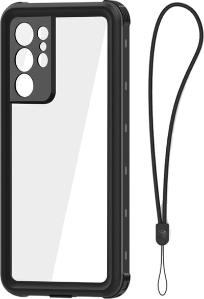 Redpepper, Hoesje Geschikt voor Samsung S21 Ultra Volledige Bescherming Waterdicht IP68, Transparant