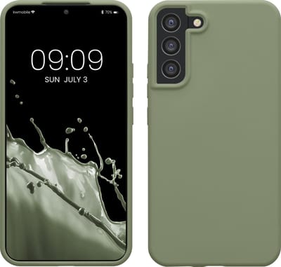 kwmobile telefoonhoesje geschikt voor Samsung Galaxy S22 Plus - Hoesje met siliconen coating - Smartphone case in grijsgroen