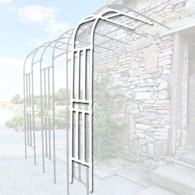 Halve Tuinboog - Metalen Rozenboog - Klimplanten Ondersteunen - Wandmontage Mogelijk - 3.25x2.67m - Wit