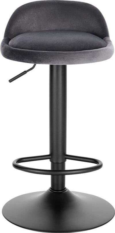 Barkrukken Set Grijs - Verstelbaar, Velvet en Ergonomisch - Voor Eetkamer, Keuken en Woonkamer