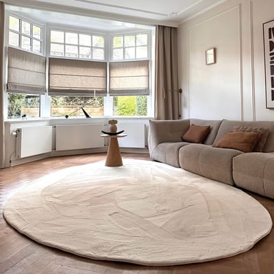 Organisch zacht hoogpolig vloerkleed Lux creme - 80 x 140 cm - (XS)