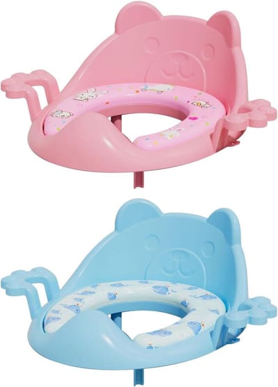 Toiletbril Zindelijkheidstraining - Kinderpotje - Kind Zindelijk Maken - Antislip Kussen - 42.8 x 34.5 cm - Lichtroze