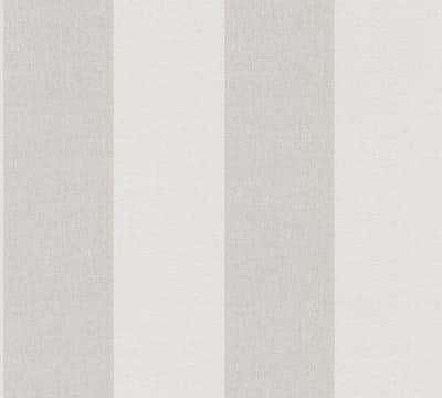 Strepen behang Profhome 948342-GU vliesbehang hardvinyl warmdruk in reliëf licht gestructureerd met strepen mat crème beige papyruswit 5,33 m2