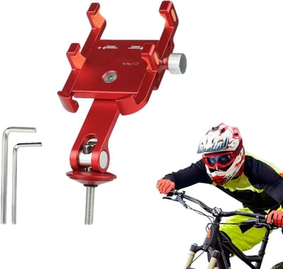 VHV - Telefoonhouder Fiets - Aluminium Smartphonehouder Met Schokdemping - Verstelbare Kijkhoek Voor Motor En Buitenritten