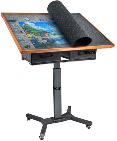 Rollende Puzzeltafel - Voor 1500 stukjes - Volwassenen - Puzzelmat - Draagbaar bord - Met laden - Op wieltjes