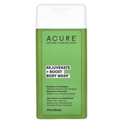 ACURE, Body Wash, Rejuvenate + Boost, Rosemary and Lemongrass, 12 fl oz (354 ml) green
