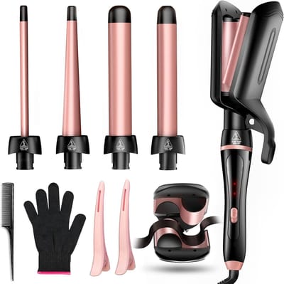 Krulset 5-in-1 - Haarstyler Krultang - Haar Stylen - Wisselbare Opzetstukken - 0.35-1.25 Inch - Zwart